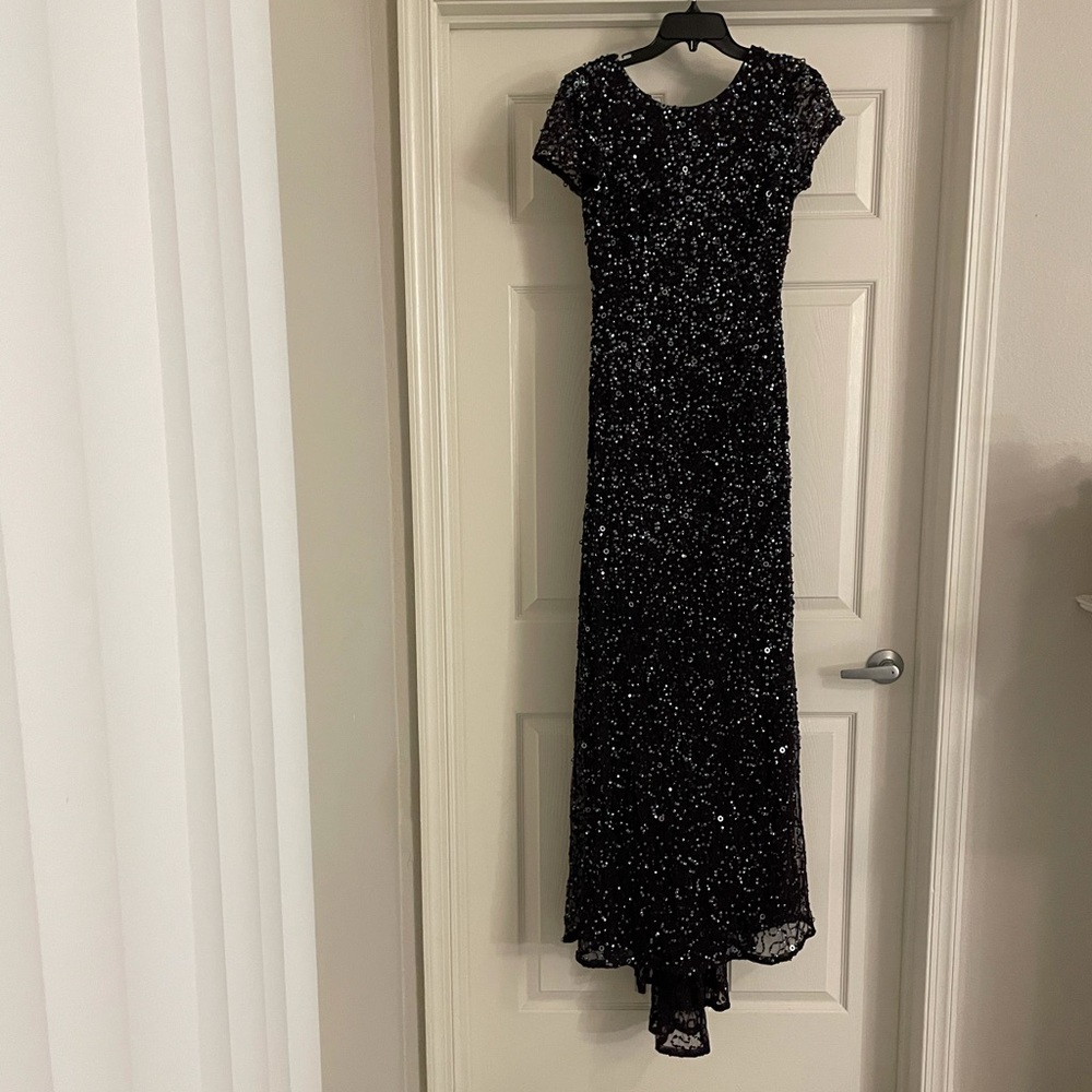 Dark purple formal sequin ball gown